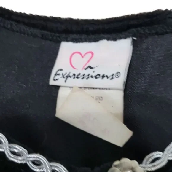 Y2K Vintage Top Size 12 Vintage Expressions Long Sleeve Shirt Crop Top Y2K Vibes - Picture 7 of 7